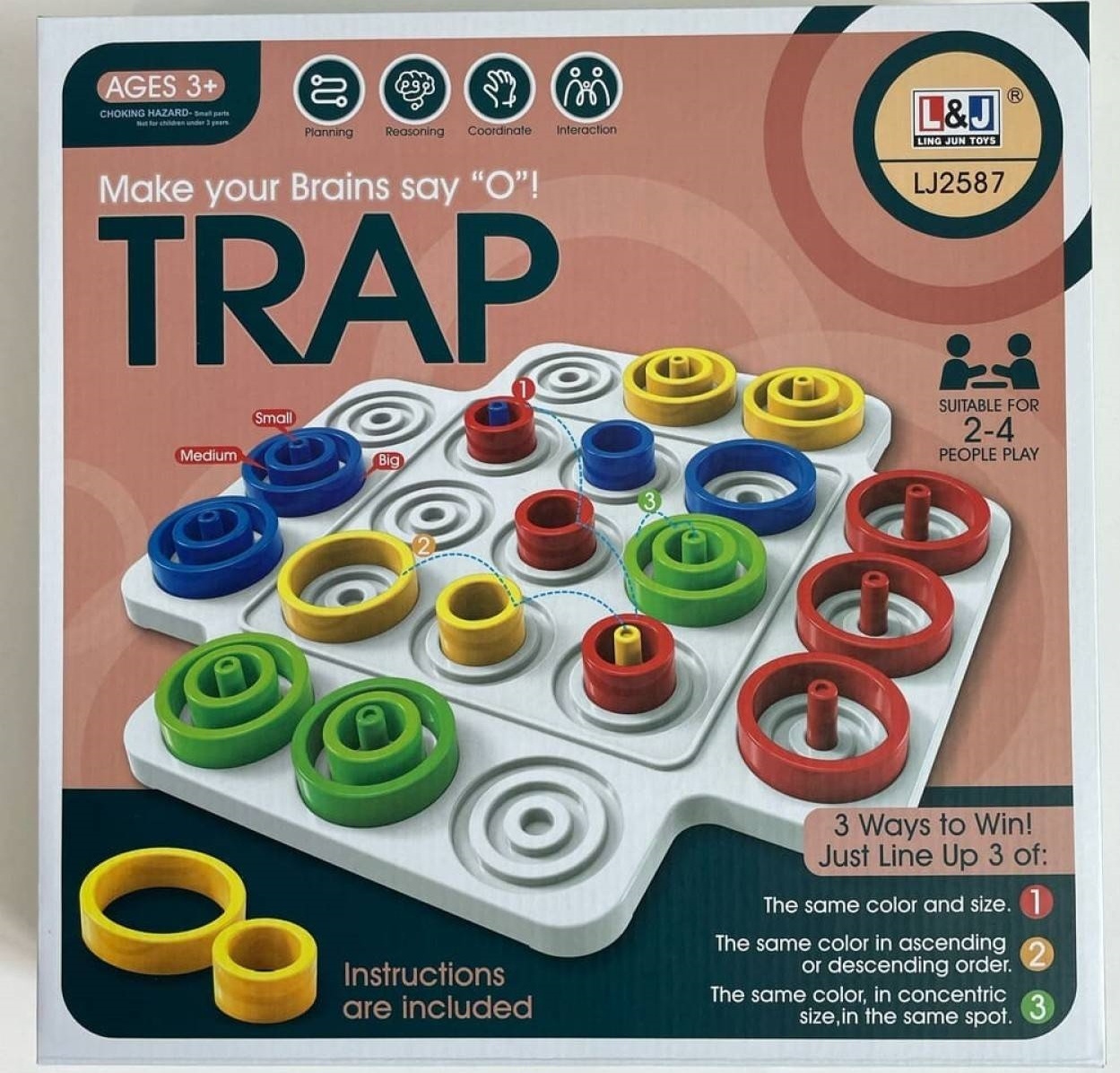 لعبة الذكاء TRAP – تحدي الحلقات الملونة