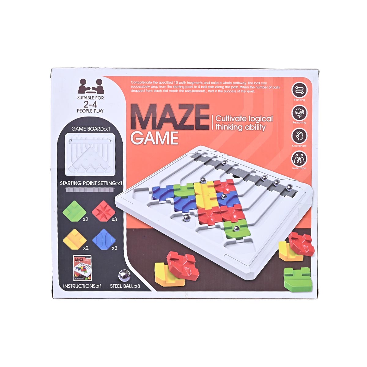 ​لعبة Maze Game – تحدي بناء المسارات والمنطق