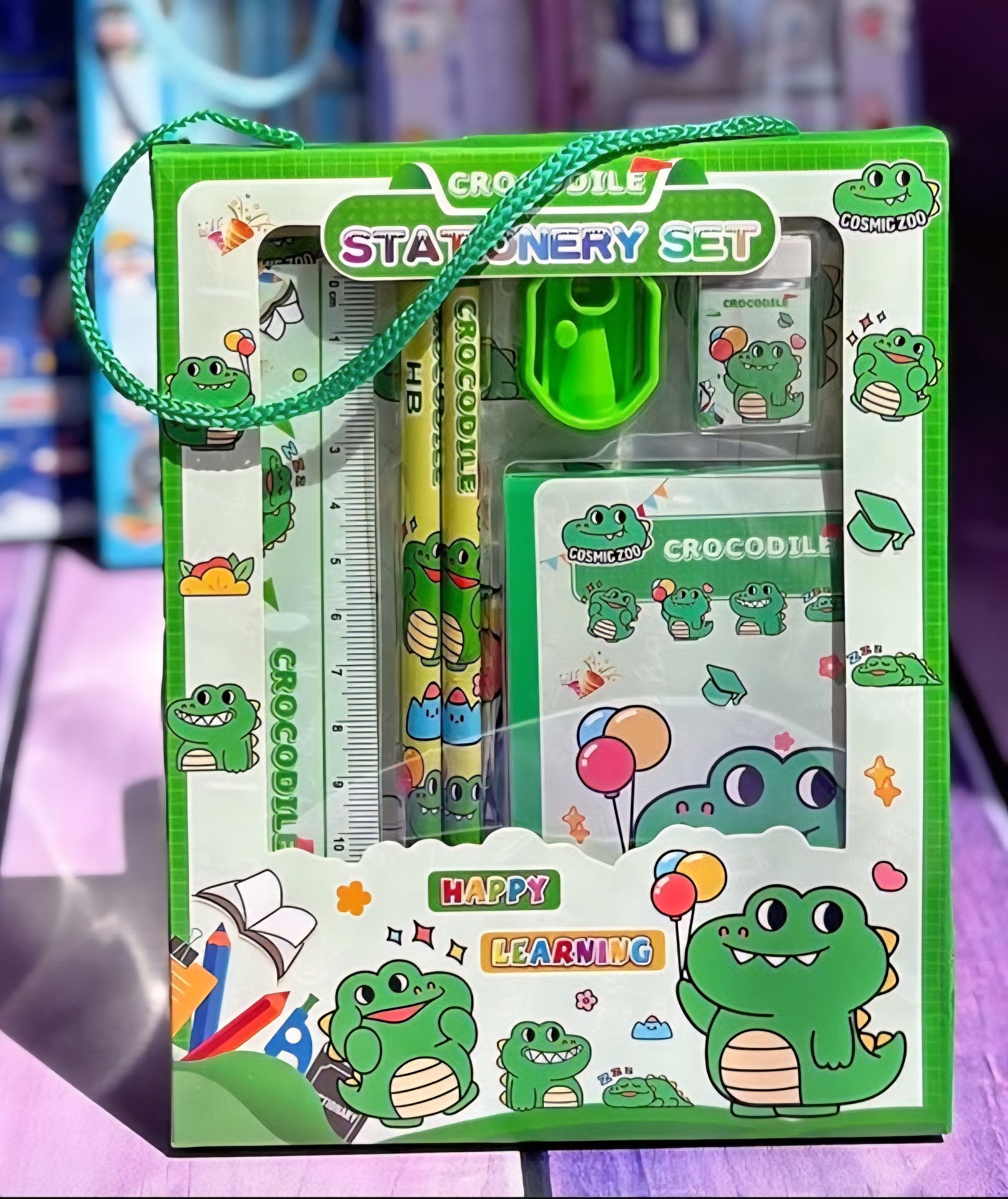 مجموعة قرطاسية التمساح للأطفال 🎒🐊