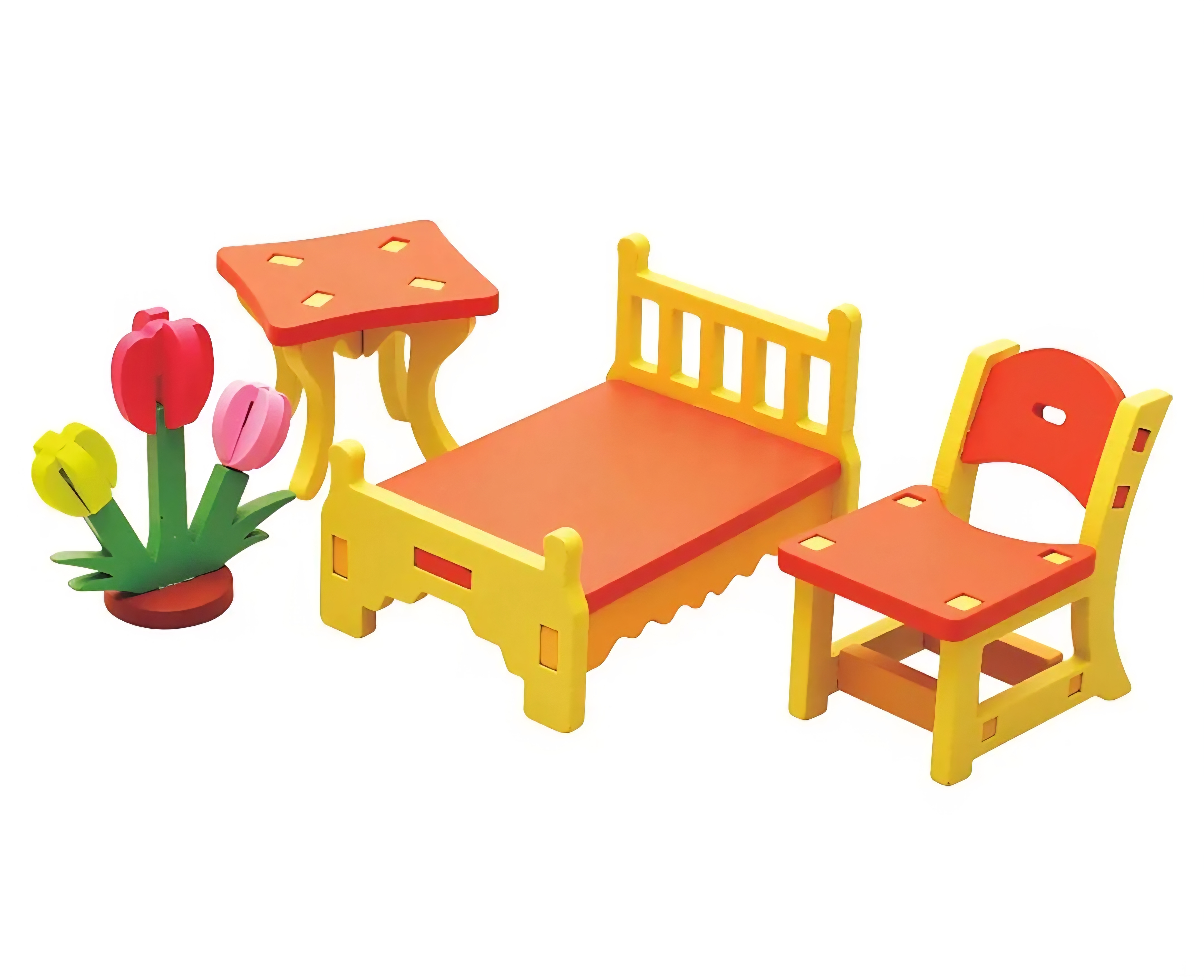 طقم غرفة النوم ثلاثي الأبعاد (3D Assembling Furniture) – ابنِ عالمك الصغير بيدك! 🏠✨