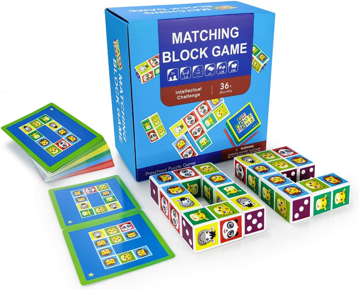 لعبة تحدي مطابقة مكعبات الحيوانات (Matching Block Game) 🦁🐼
