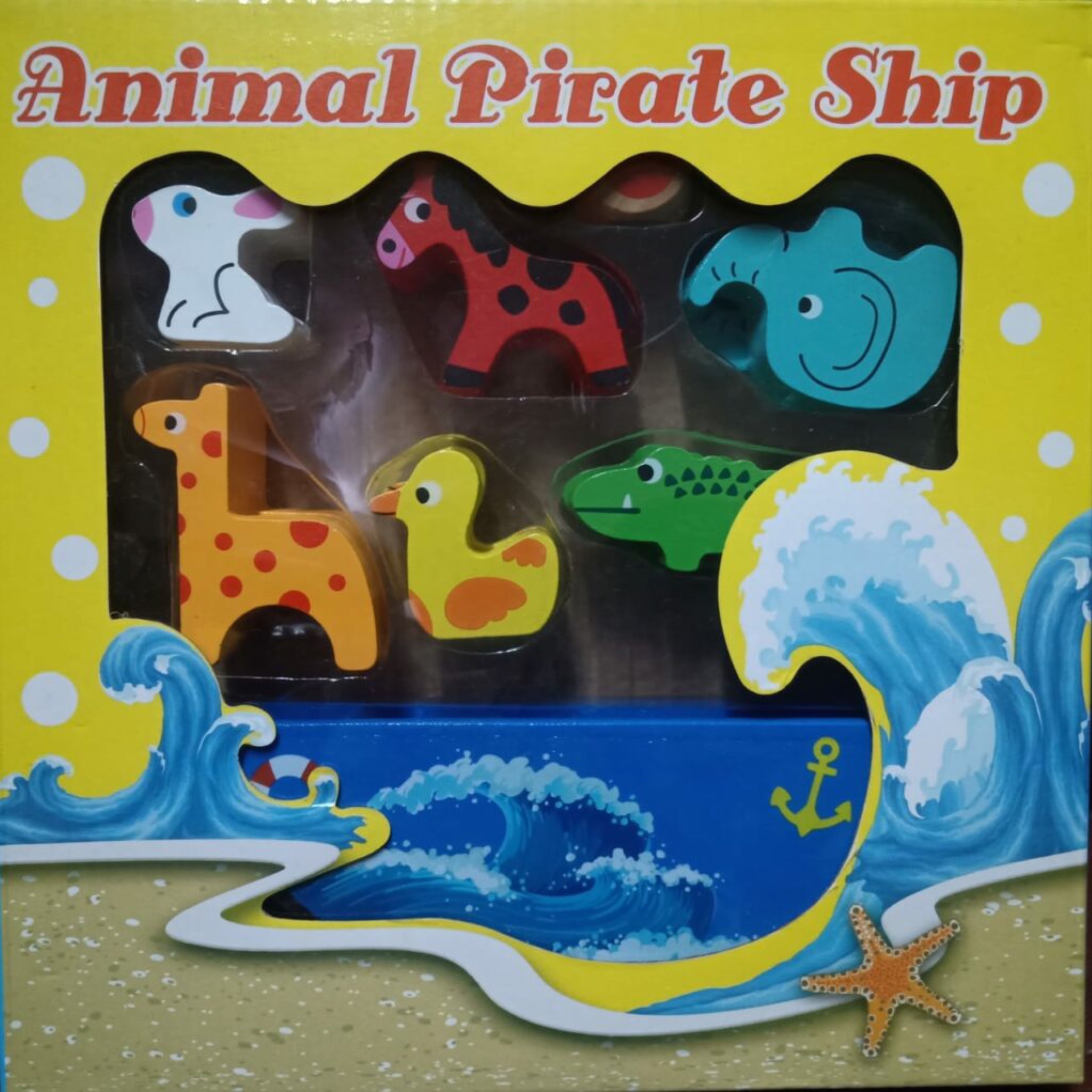لعبة سفينة قراصنة الحيوانات الخشبية - تحدي التوازن والمرح! ⚓🚢🐾
