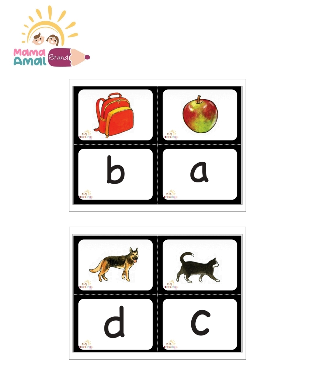 بطاقات حروف وكلمات اللغة الإنجليزية للصف الثاني – الفصل الأول