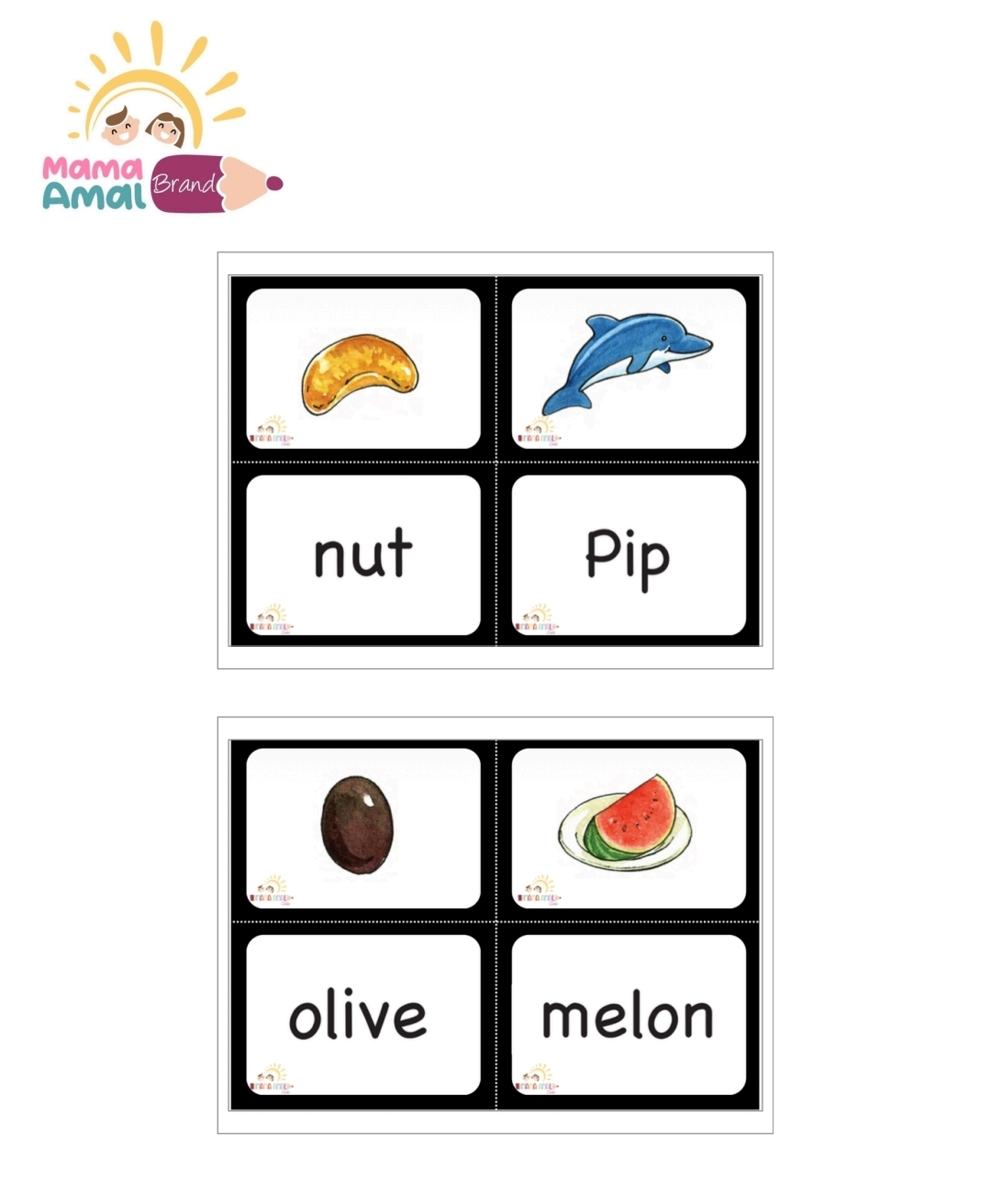 بطاقات حروف وكلمات اللغة الإنجليزية للصف الأول – الفصل الأول
